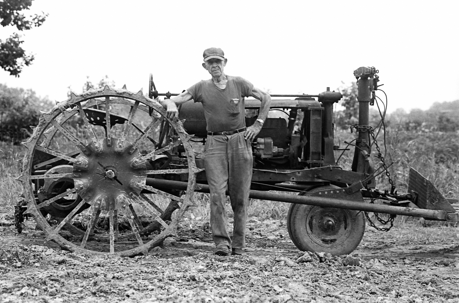 Bruce Crippen, Erwin Cutter John Deere Tractor, 1982. Black and white photograph, 11 x 14 inches. Courtesy of the artist