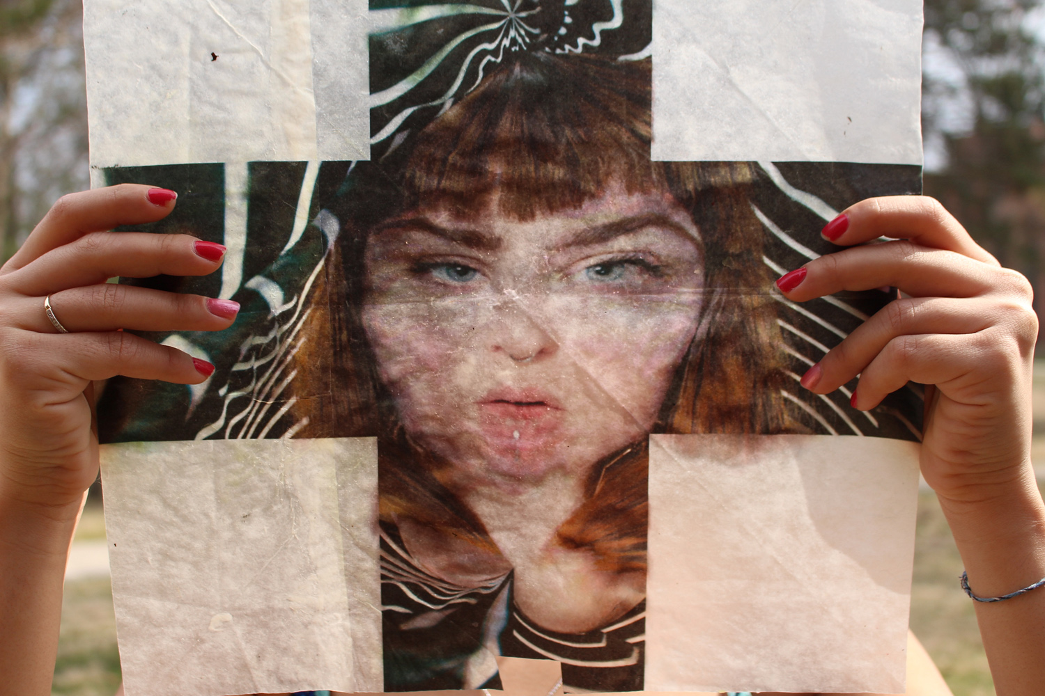 Kayleigh Harris, Selfie, 2015. Archival pigment print within pressed wax paper, 12.5 x 12.5 inches. Courtesy of the artist