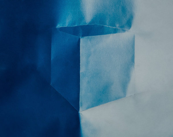 William Knipscher, Where the Light Goes (PS_cube_01), 2015. Cyanotype, 11½ x 16½ inches. Courtesy of the artist and The Carnegie, Covington, KY
